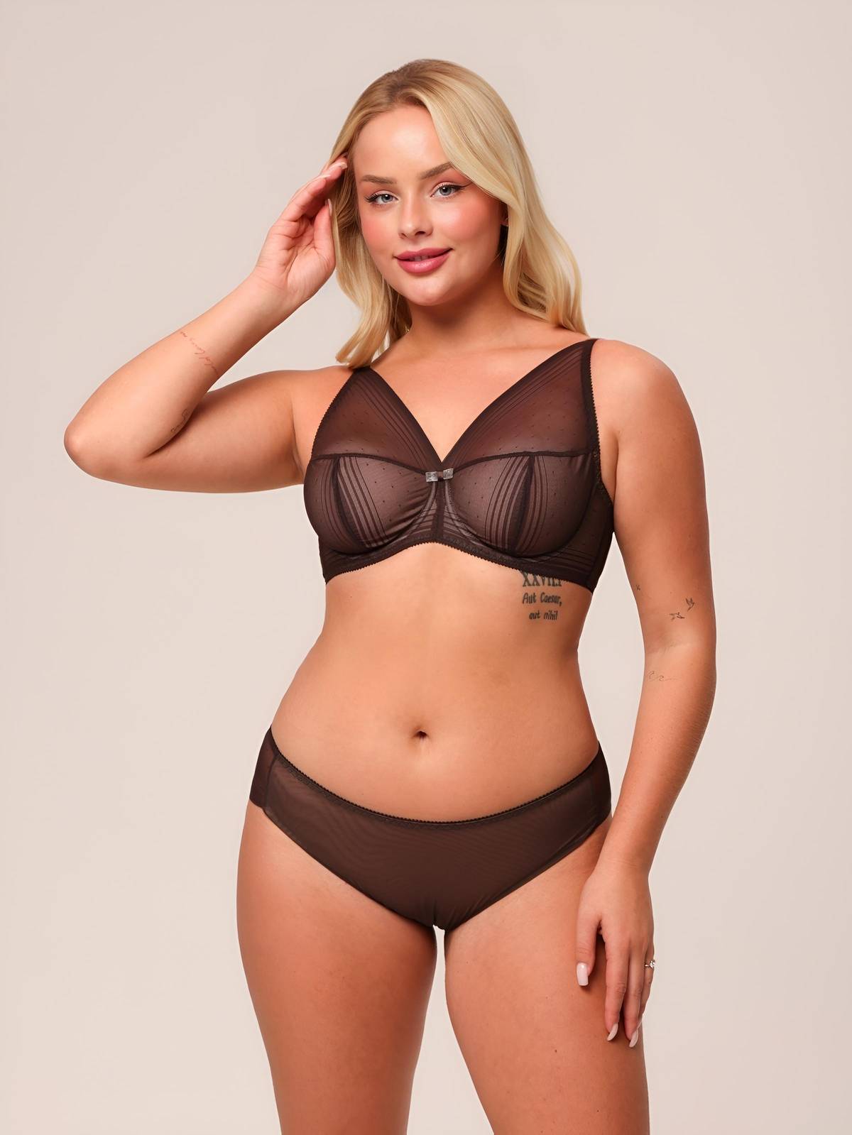 Трусы слипы со средней линией талии ZE:BRA_724570_шоколад